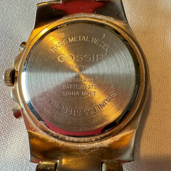 Gossip Goldtone w/Rhinestone Dial Chronography Watch - Picture 5 of 10